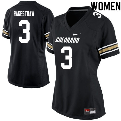 Women #3 Derrion Rakestraw Colorado Buffaloes College Football Jerseys Sale-Black - Click Image to Close